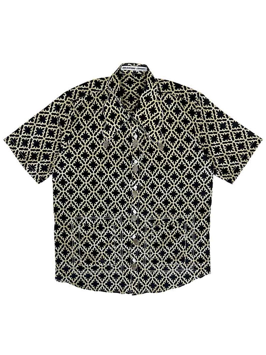 Black Ornamented Cotton shirt