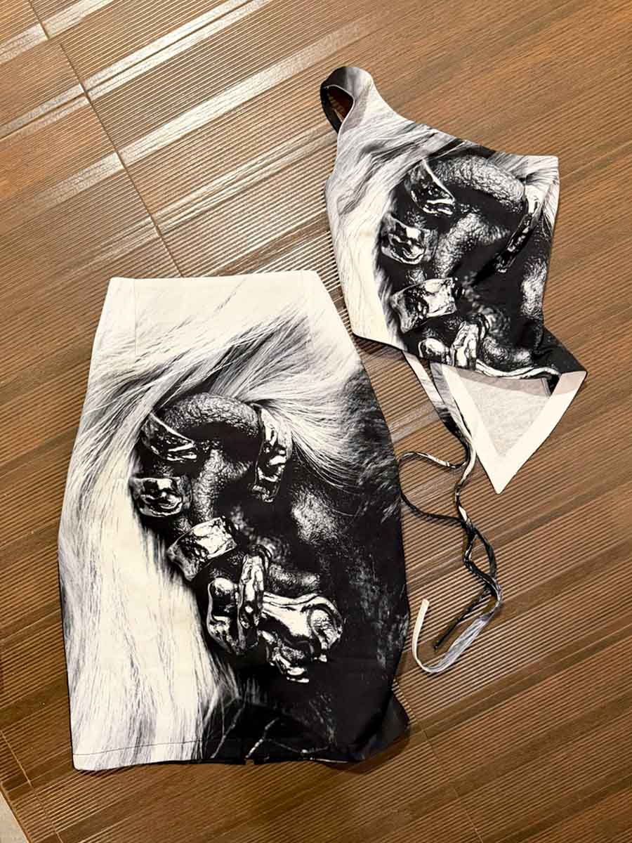 Church Of Loud Music Twill Top & Skirt Set