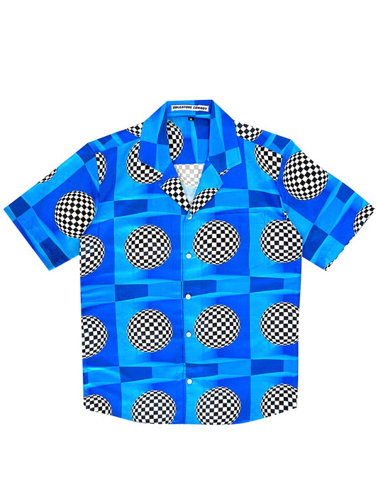 70s Disco Shirt Blue