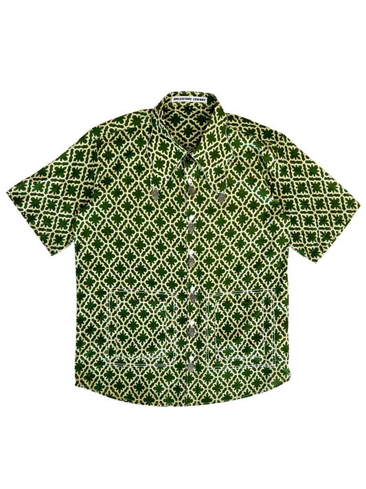 Green Ornamented Cotton shirt
