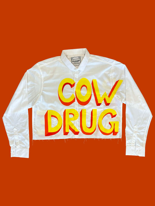 Hand Painted Cowboy Drugstore Cropped shirt