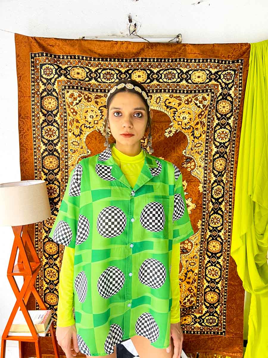 70s Disco Shirt Green