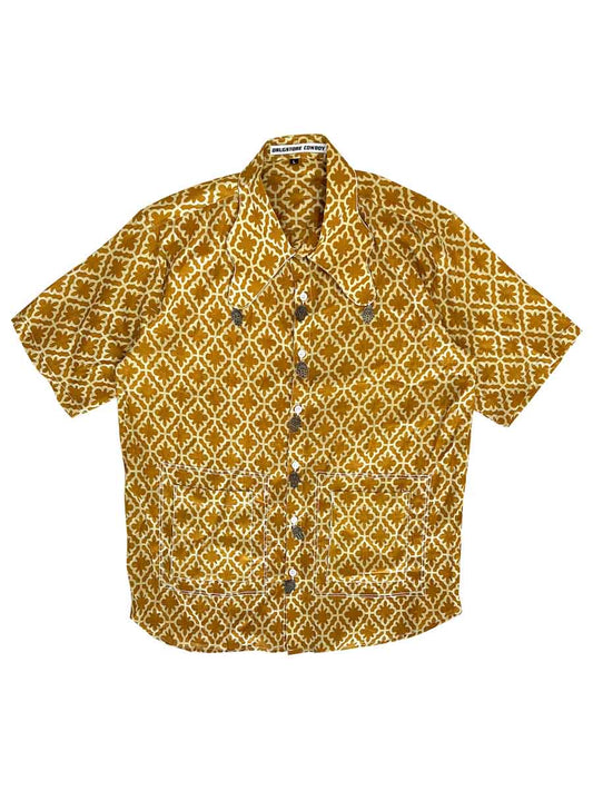 Yellow Ornamented Cotton shirts