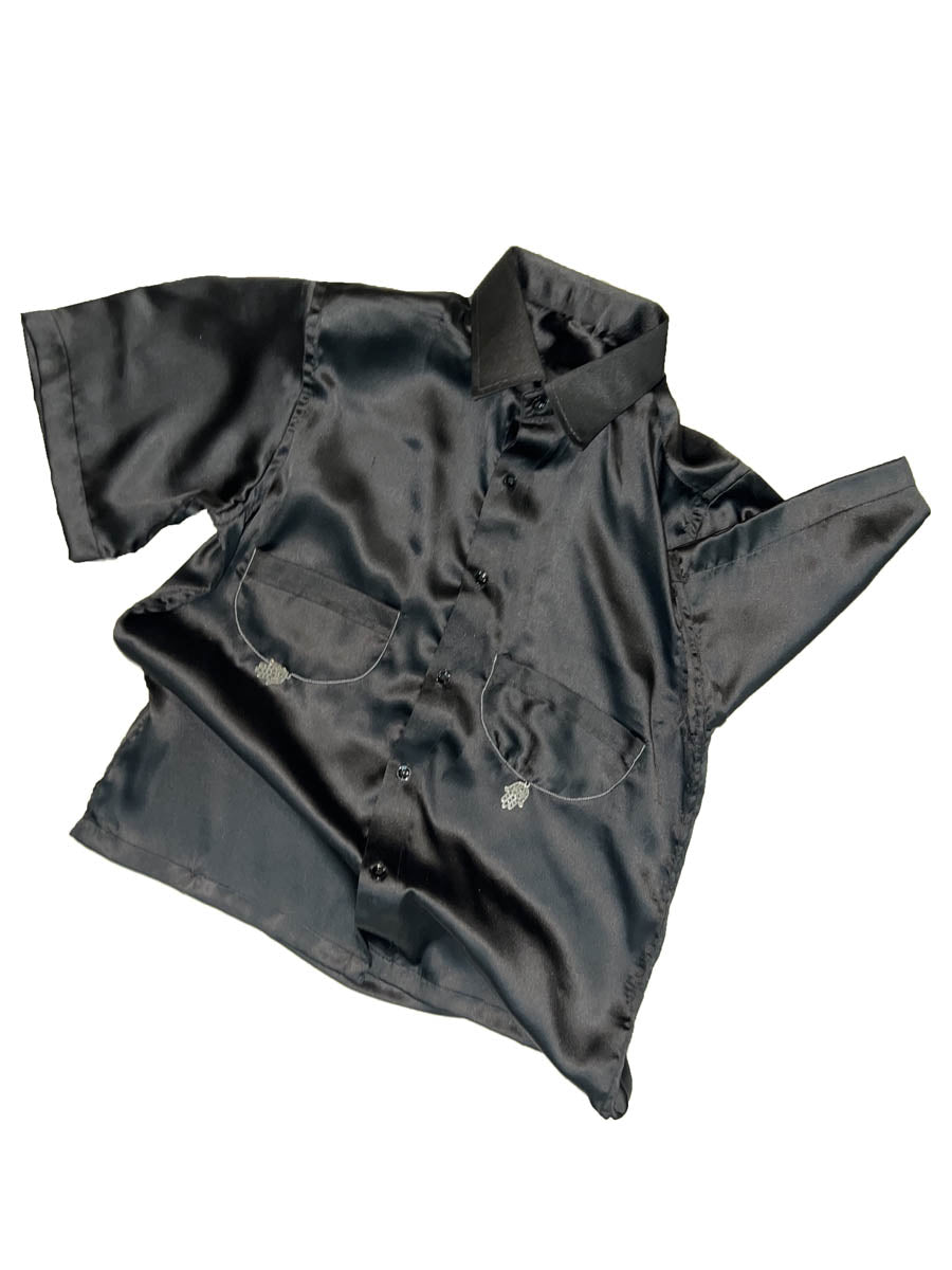 Low Bust 1of1 Black Satin shirt